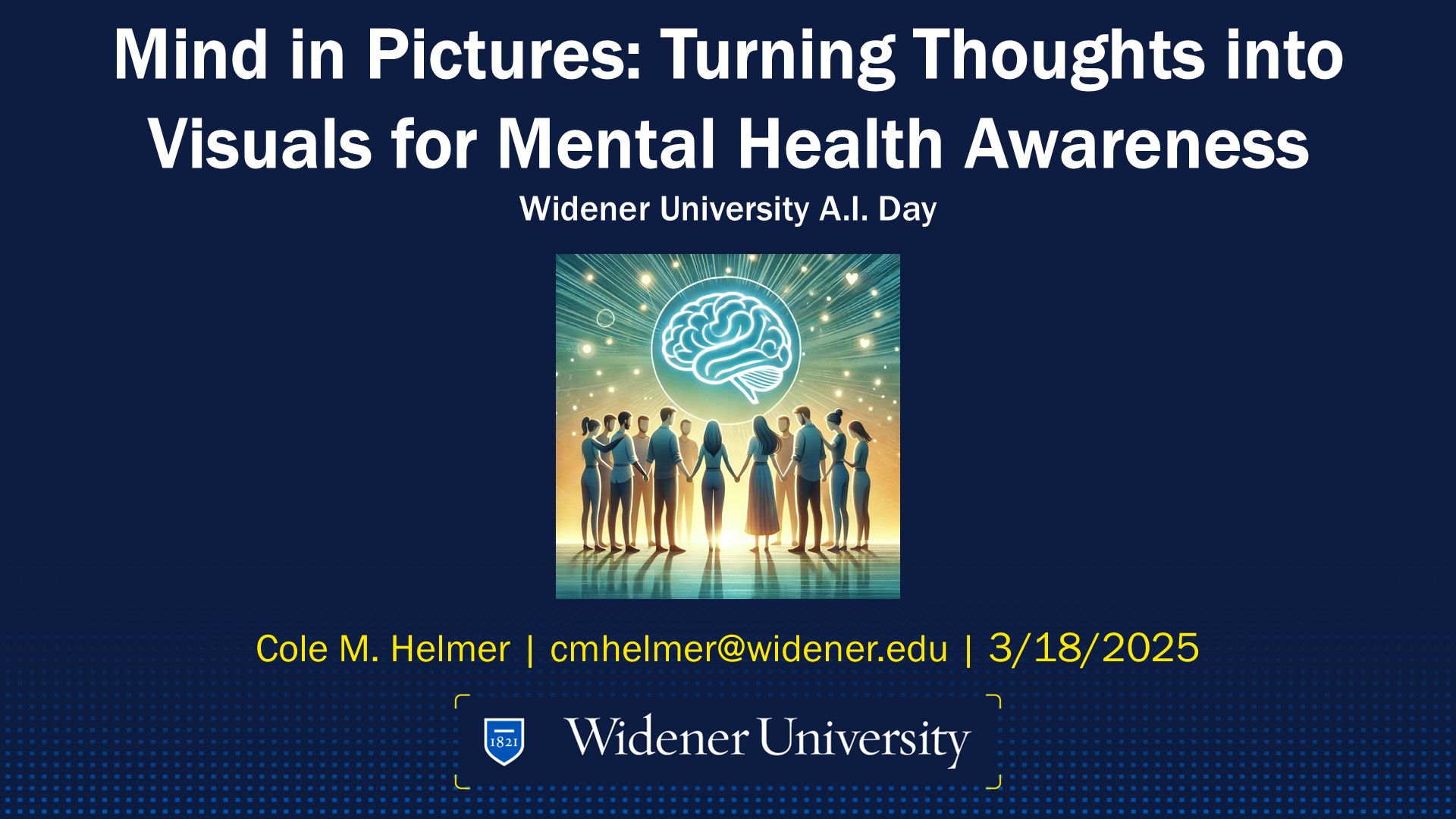 Title slide: Mind in Pictures — Turning Thoughts into Visuals for Mental Health Awareness
